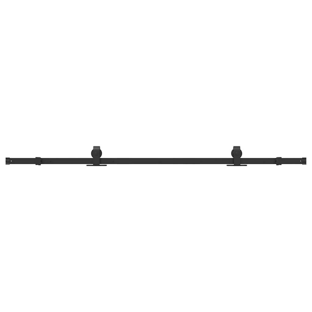 vidaXL Sliding Door Hardware Kit 200 cm Steel Black
