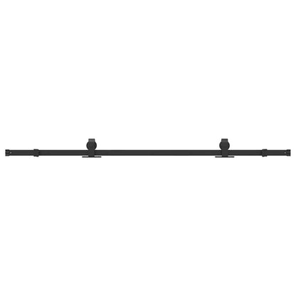 vidaXL Sliding Door Hardware Kit 200 cm Steel Black