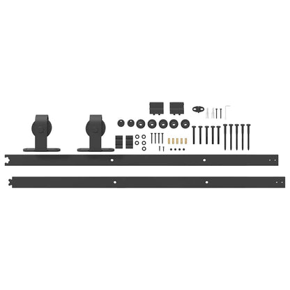 vidaXL Sliding Door Hardware Kit 200 cm Steel Black