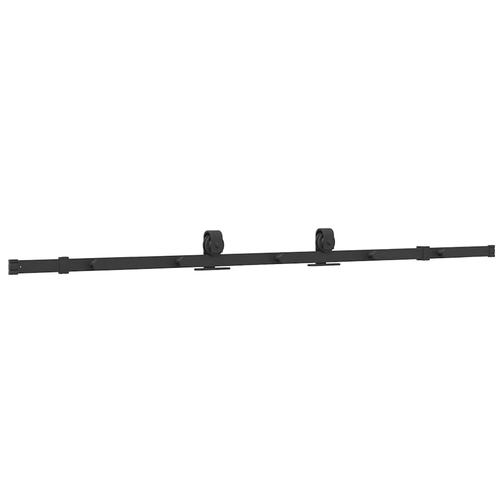 vidaXL Sliding Door Hardware Kit 200 cm Steel Black