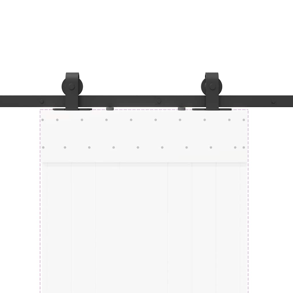 vidaXL Sliding Door Hardware Kit 200 cm Steel Black