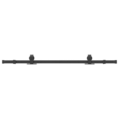 vidaXL Sliding Door Hardware Kit 152 cm Steel Black
