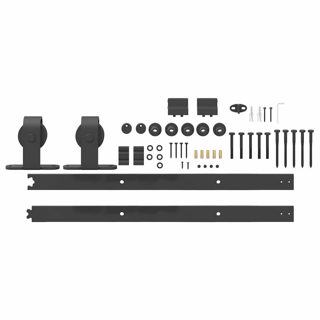 vidaXL Sliding Door Hardware Kit 152 cm Steel Black