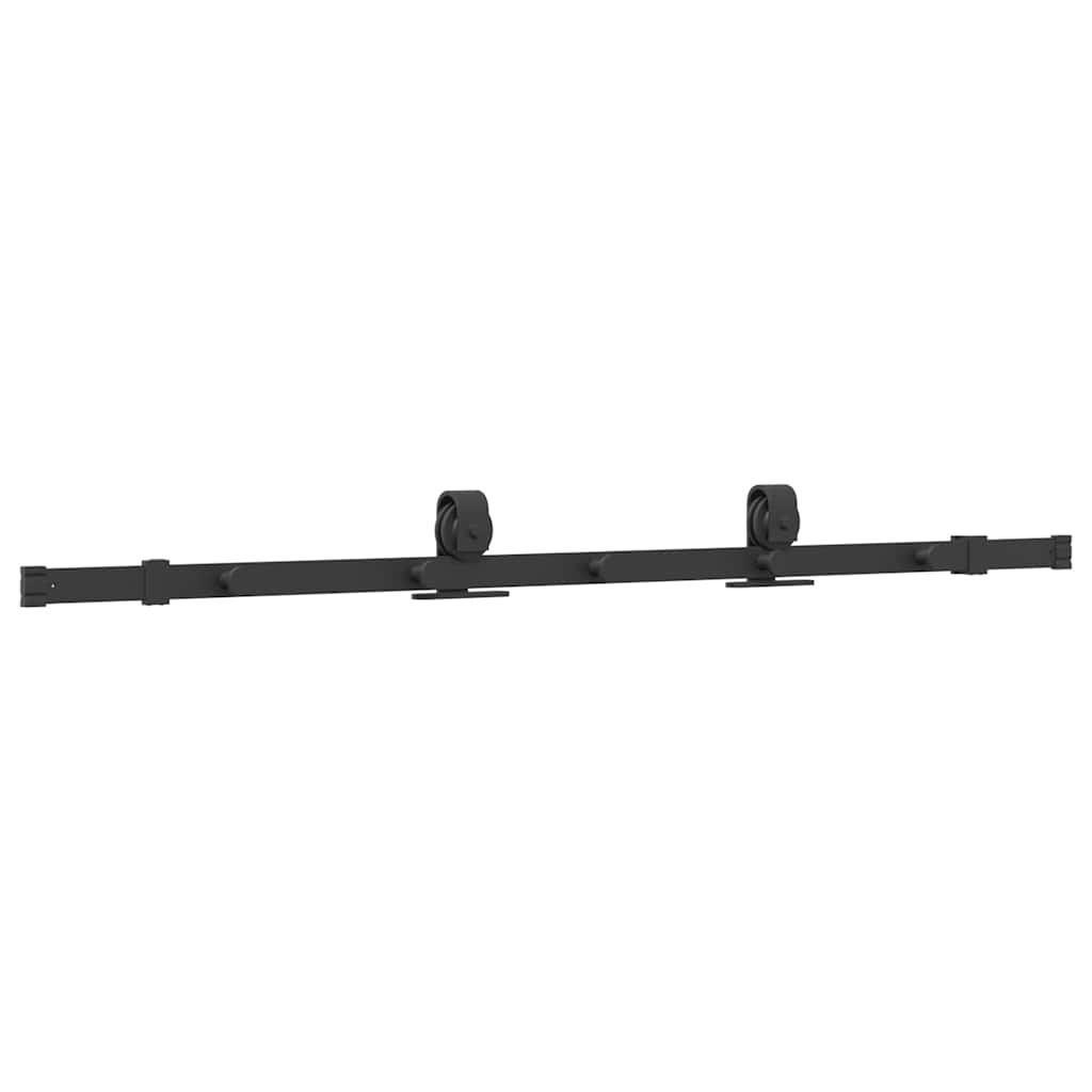 vidaXL Sliding Door Hardware Kit 152 cm Steel Black