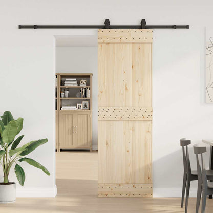 vidaXL Sliding Door Hardware Kit 213 cm Steel Black