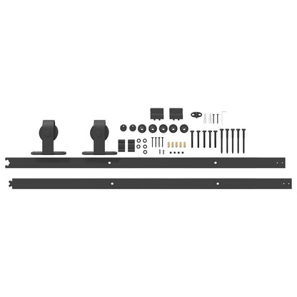 vidaXL Sliding Door Hardware Kit 213 cm Steel Black