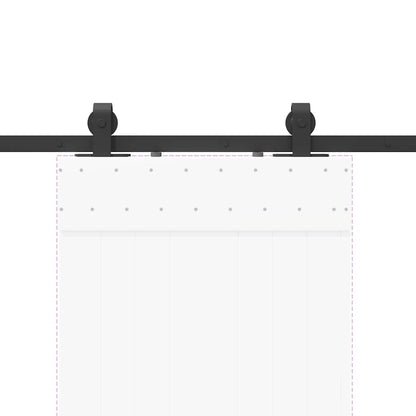 vidaXL Sliding Door Hardware Kit 213 cm Steel Black