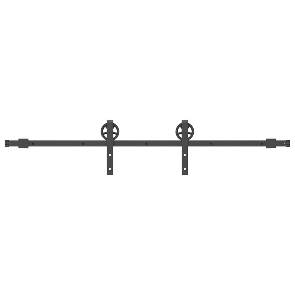vidaXL Sliding Door Hardware Kit 183 cm Steel Black