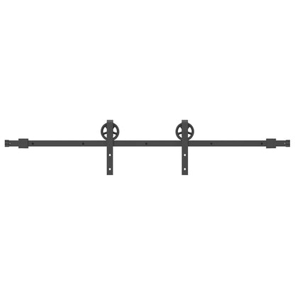 vidaXL Sliding Door Hardware Kit 183 cm Steel Black