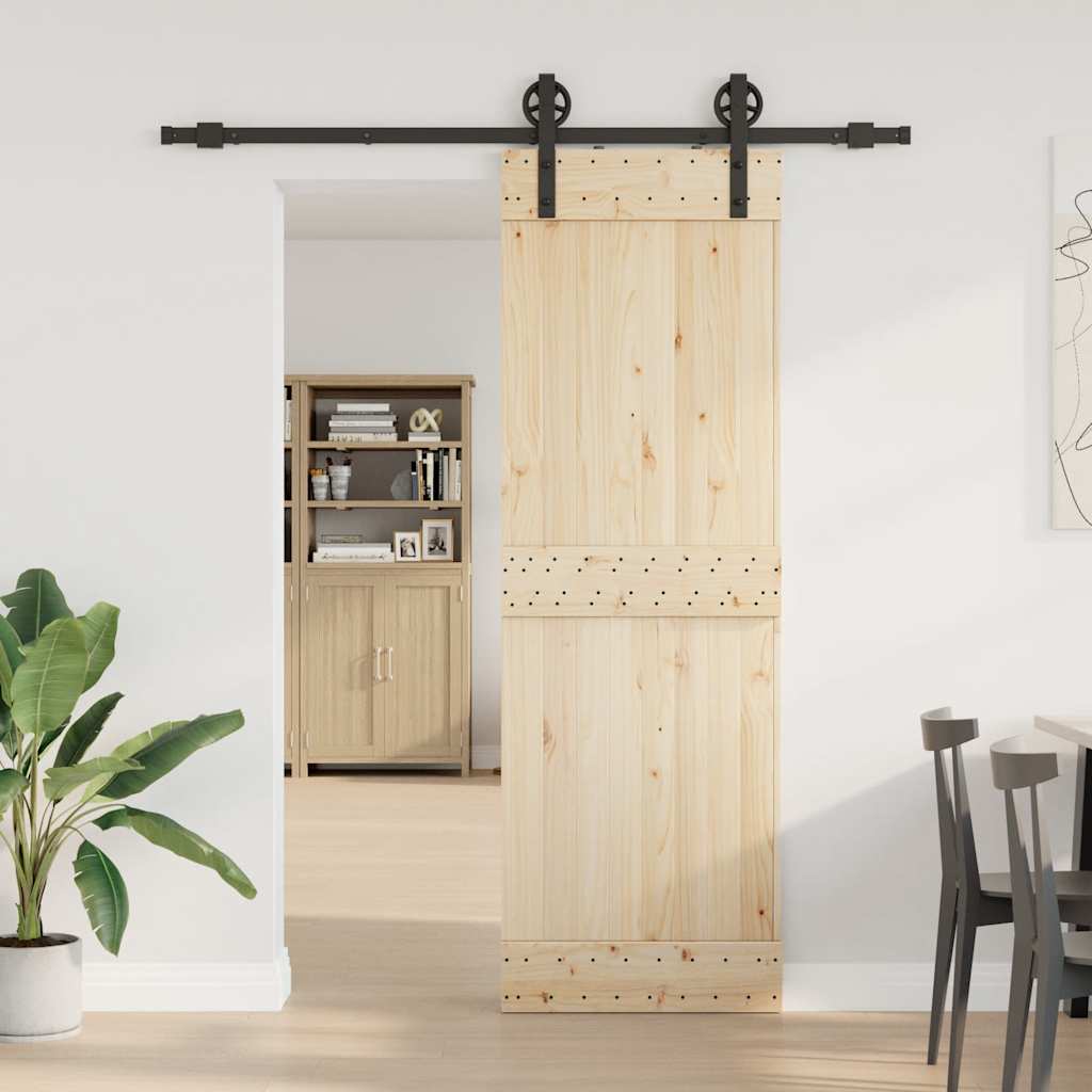 vidaXL Sliding Door Hardware Kit 183 cm Steel Black