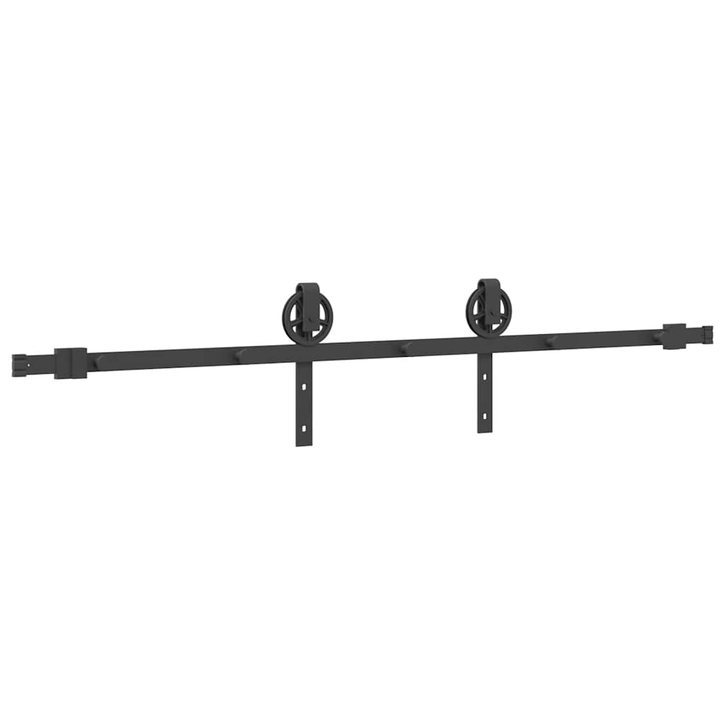 vidaXL Sliding Door Hardware Kit 183 cm Steel Black