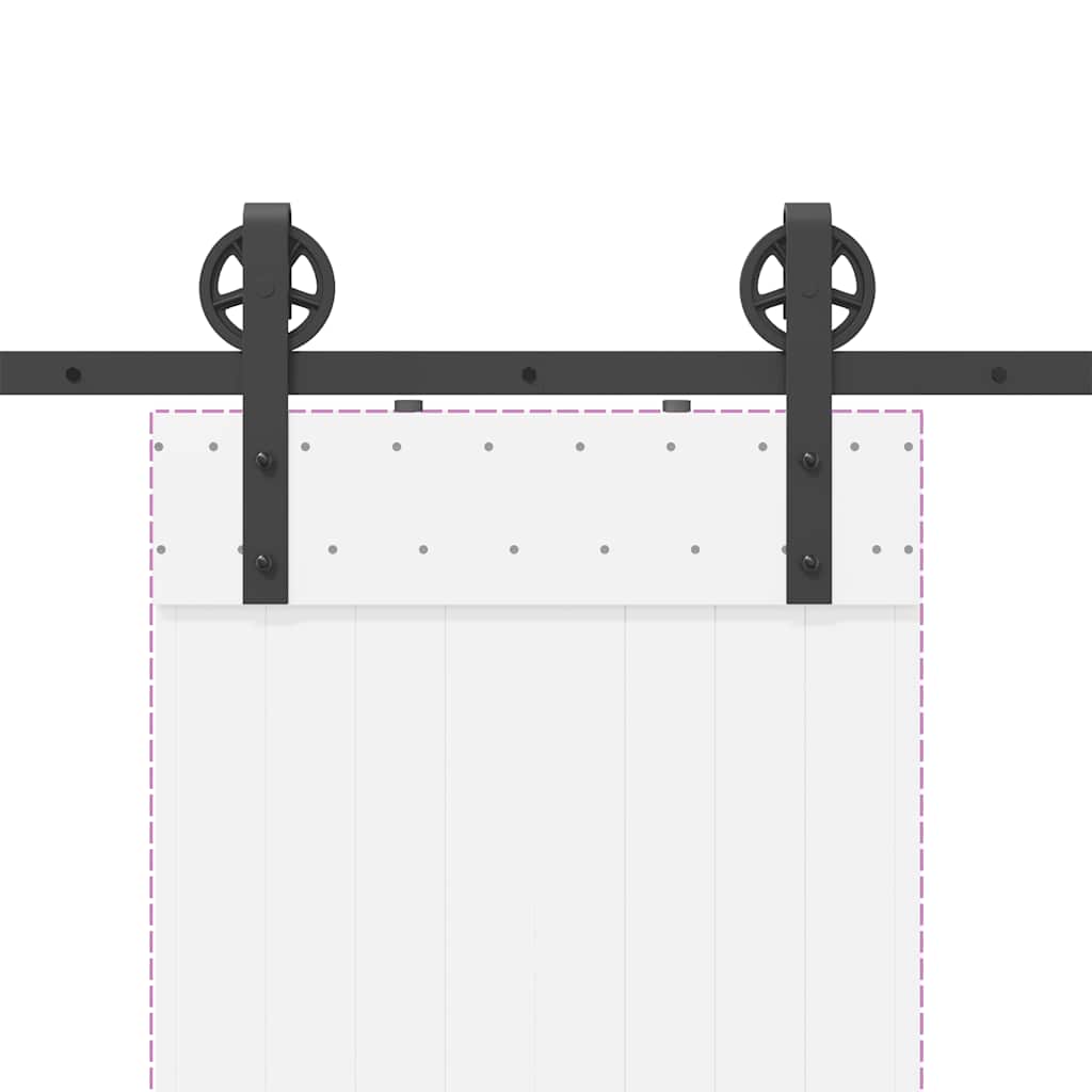 vidaXL Sliding Door Hardware Kit 183 cm Steel Black