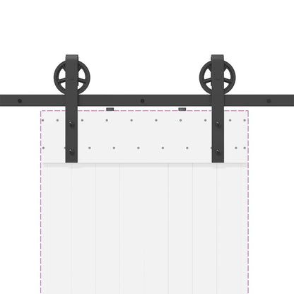vidaXL Sliding Door Hardware Kit 183 cm Steel Black