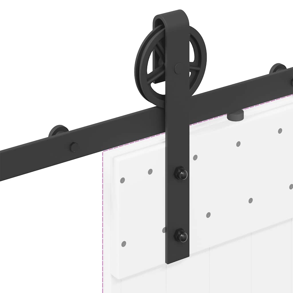 vidaXL Sliding Door Hardware Kit 183 cm Steel Black