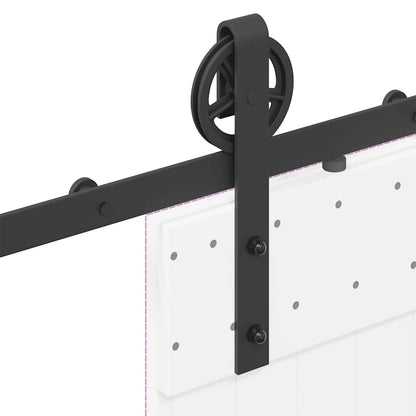 vidaXL Sliding Door Hardware Kit 183 cm Steel Black