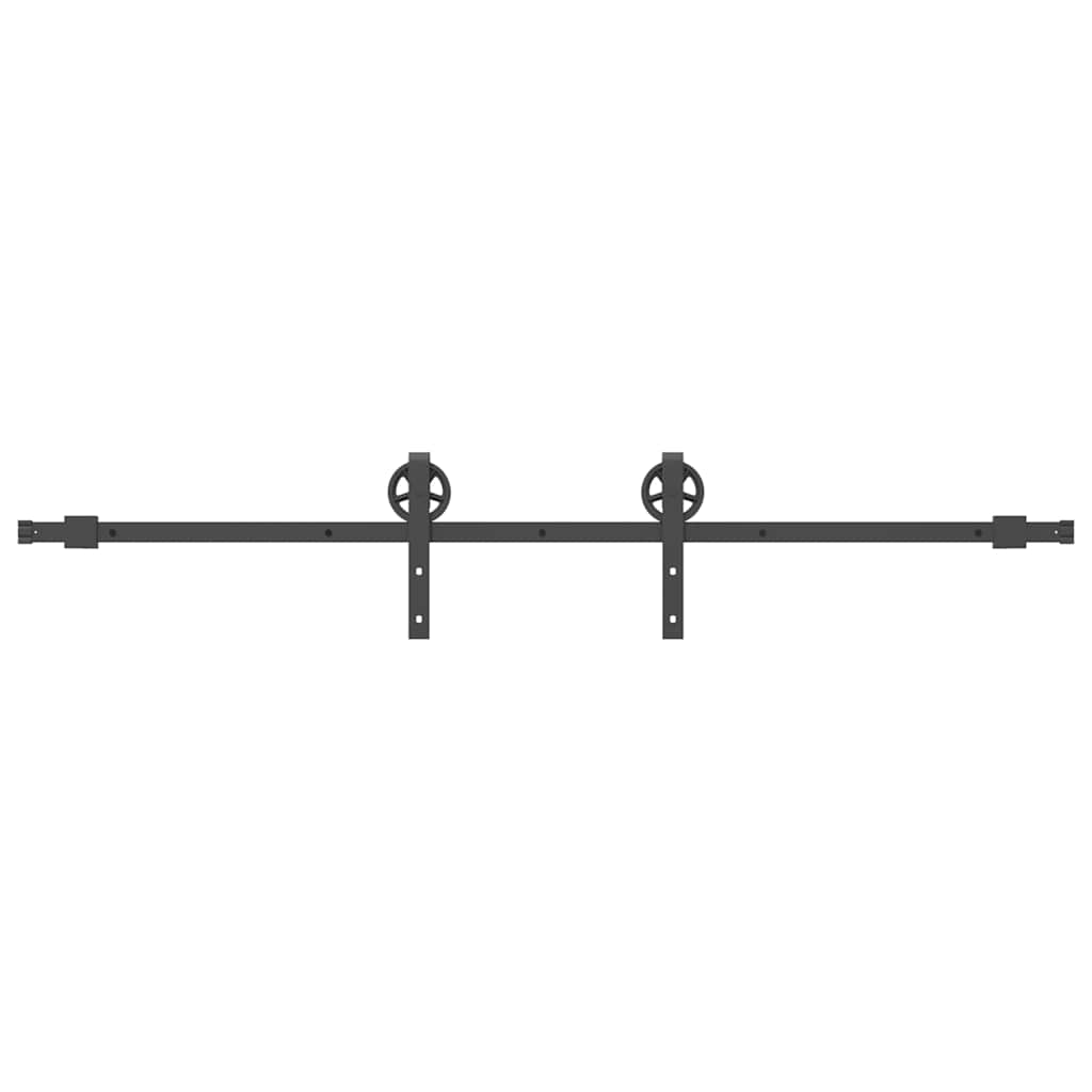vidaXL Sliding Door Hardware Kit 200 cm Steel Black