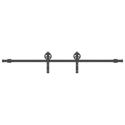 vidaXL Sliding Door Hardware Kit 200 cm Steel Black