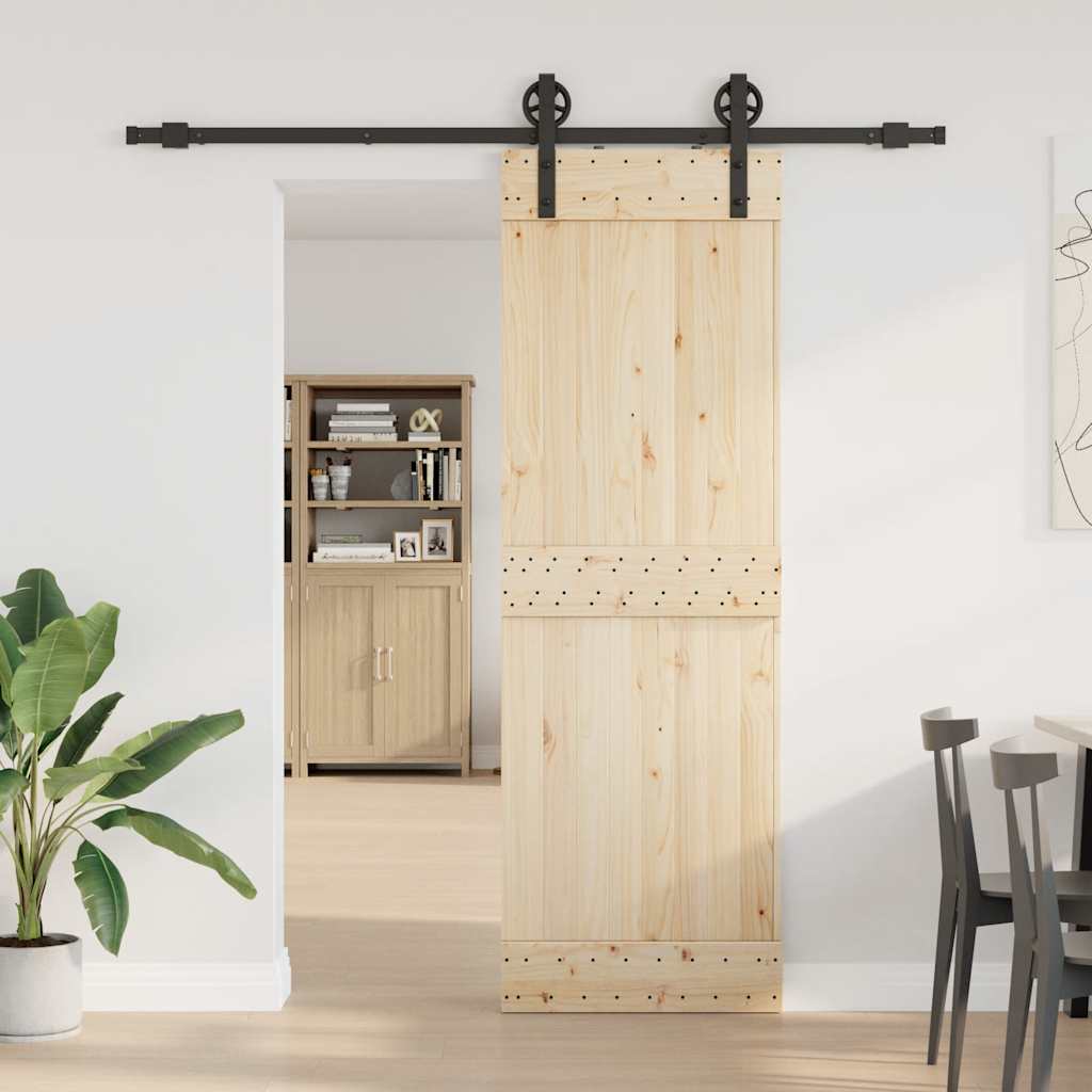 vidaXL Sliding Door Hardware Kit 200 cm Steel Black