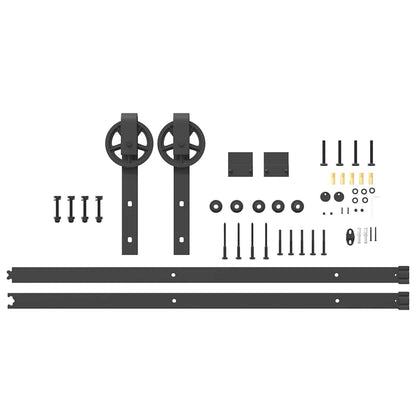 vidaXL Sliding Door Hardware Kit 200 cm Steel Black