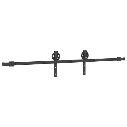 vidaXL Sliding Door Hardware Kit 200 cm Steel Black
