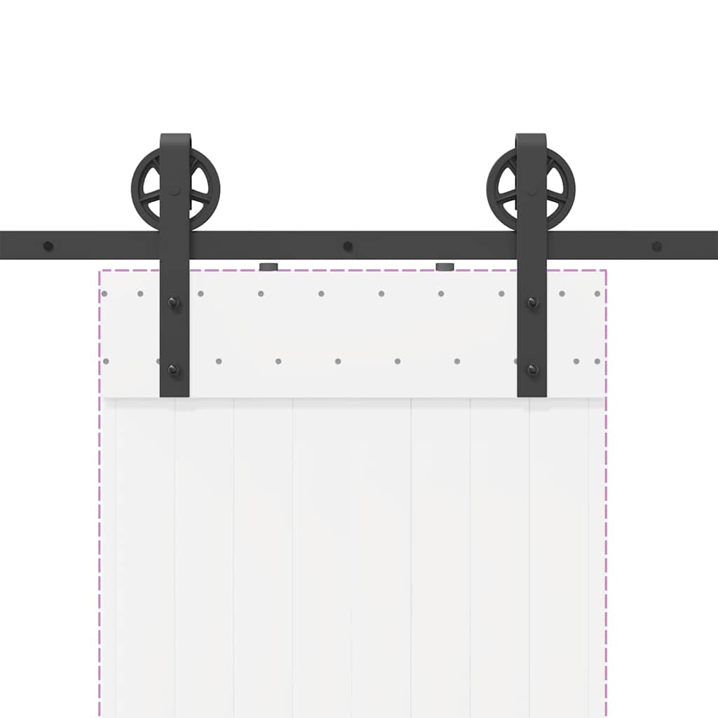 vidaXL Sliding Door Hardware Kit 200 cm Steel Black