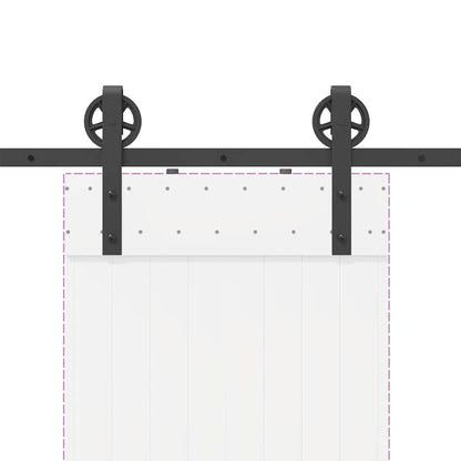 vidaXL Sliding Door Hardware Kit 200 cm Steel Black
