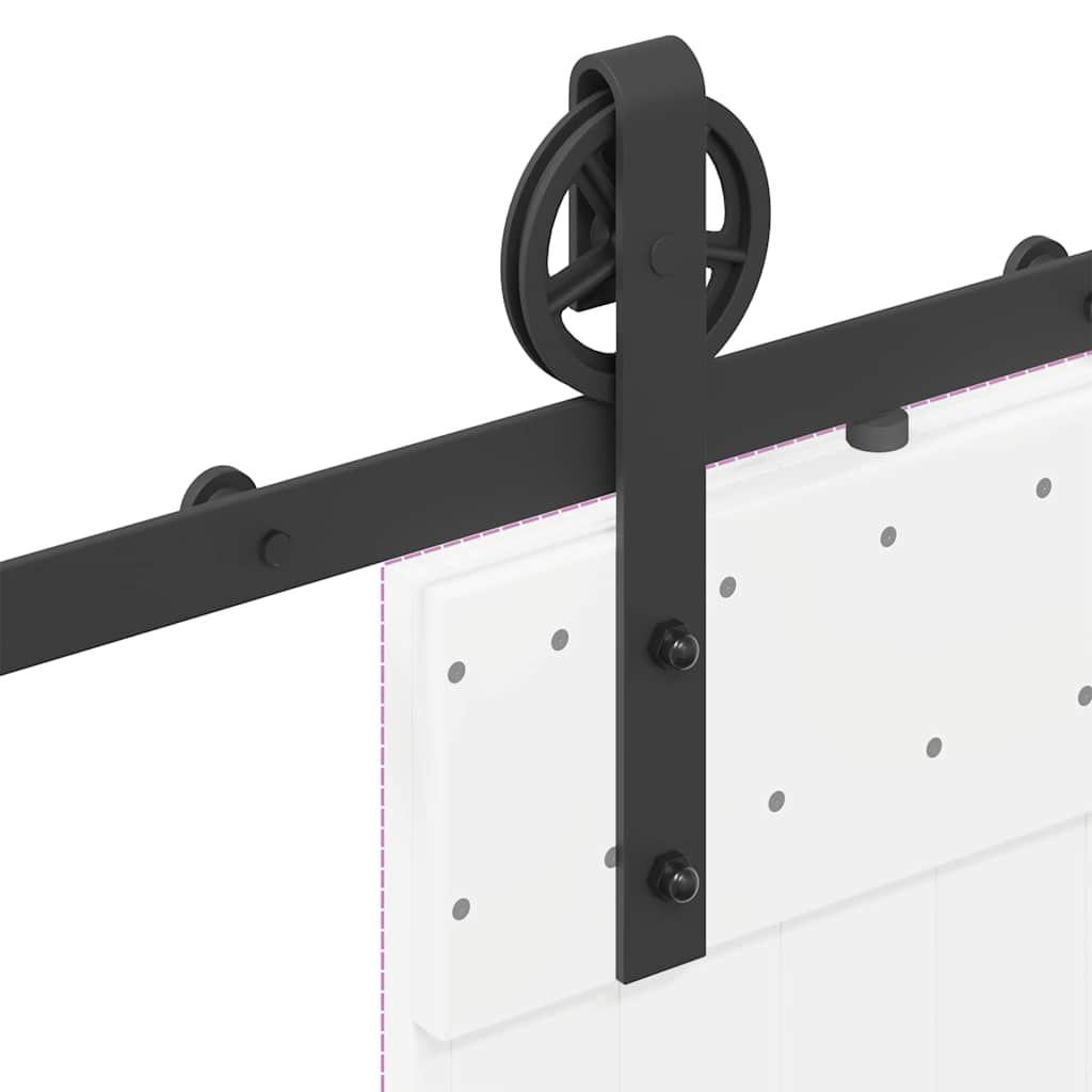 vidaXL Sliding Door Hardware Kit 200 cm Steel Black