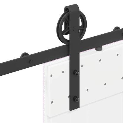vidaXL Sliding Door Hardware Kit 200 cm Steel Black