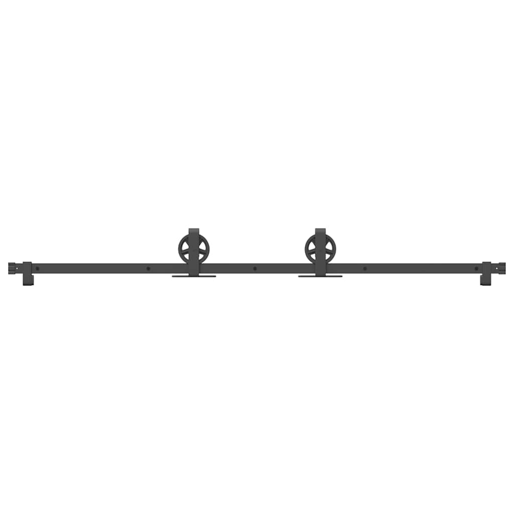 vidaXL Sliding Door Hardware Kit 183 cm Steel Black