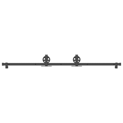 vidaXL Sliding Door Hardware Kit 183 cm Steel Black