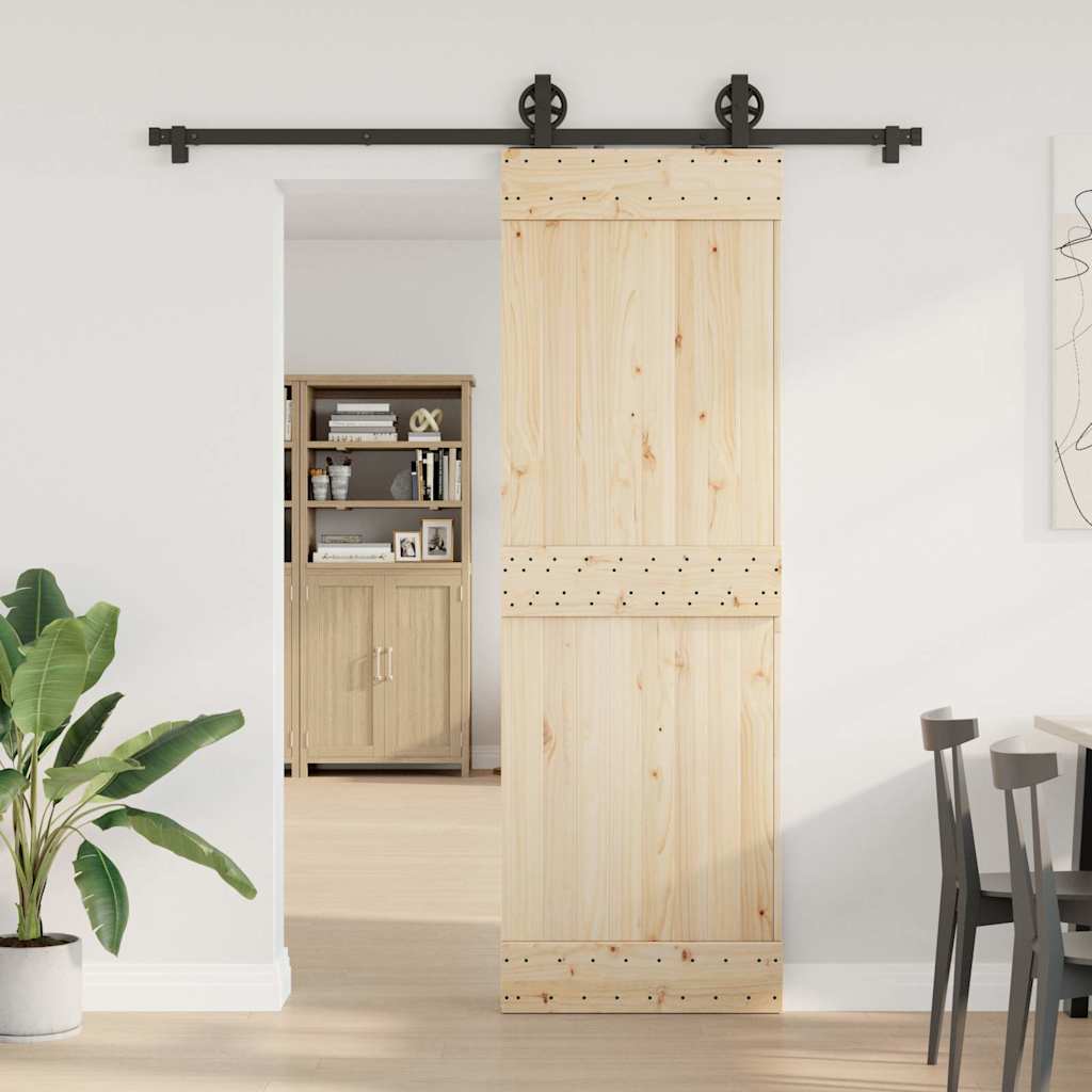 vidaXL Sliding Door Hardware Kit 183 cm Steel Black