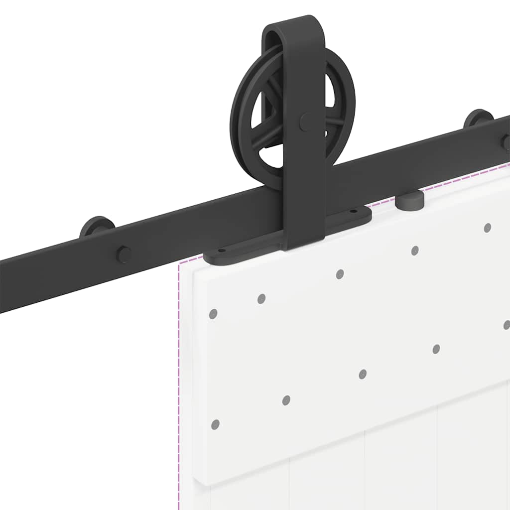 vidaXL Sliding Door Hardware Kit 183 cm Steel Black
