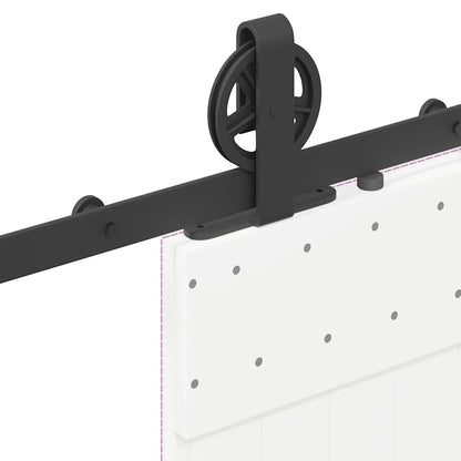 vidaXL Sliding Door Hardware Kit 183 cm Steel Black