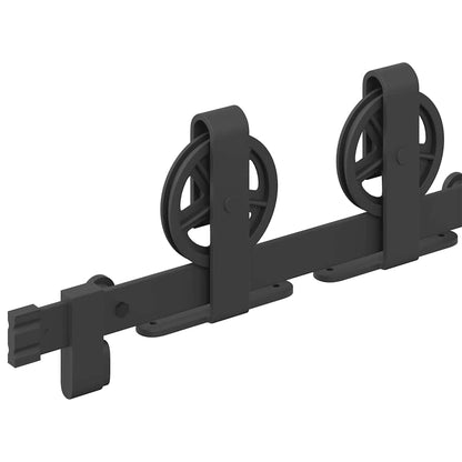 vidaXL Sliding Door Hardware Kit 183 cm Steel Black