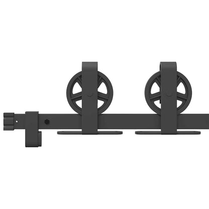 vidaXL Sliding Door Hardware Kit 183 cm Steel Black