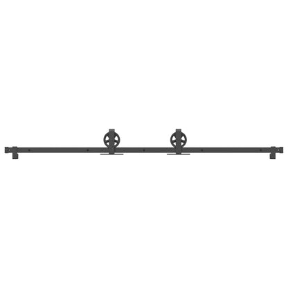 vidaXL Sliding Door Hardware Kit 200 cm Steel Black