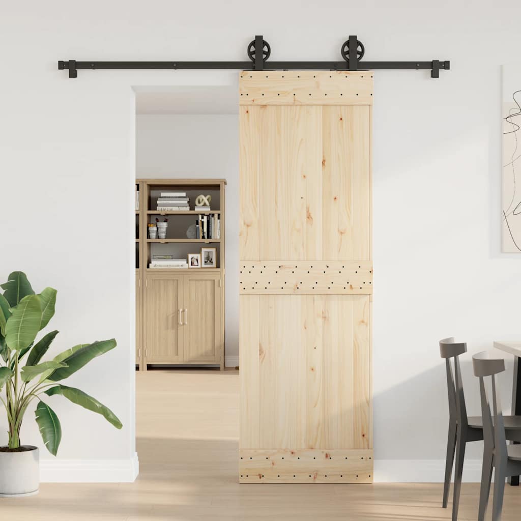 vidaXL Sliding Door Hardware Kit 200 cm Steel Black