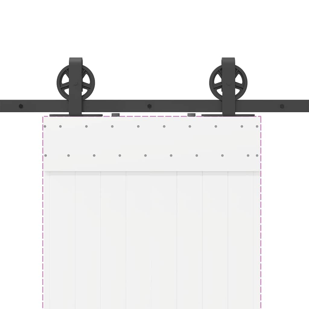 vidaXL Sliding Door Hardware Kit 200 cm Steel Black