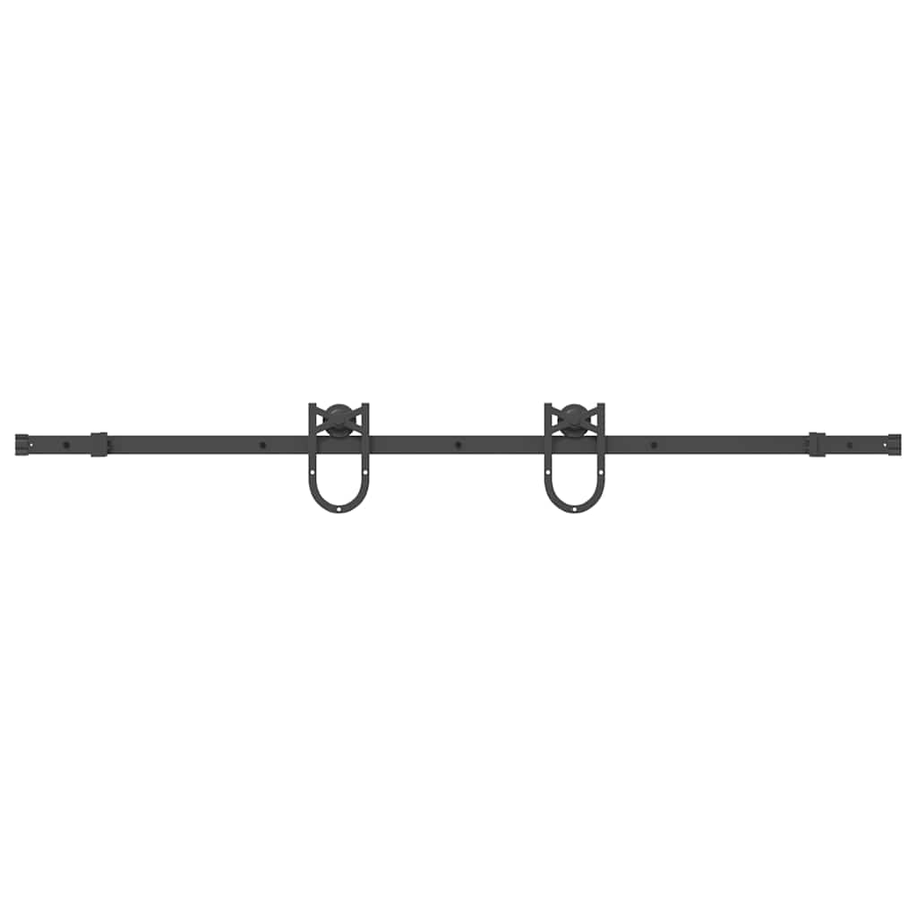 vidaXL Sliding Door Hardware Kit 183 cm Steel Black