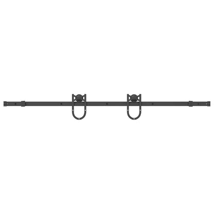 vidaXL Sliding Door Hardware Kit 183 cm Steel Black