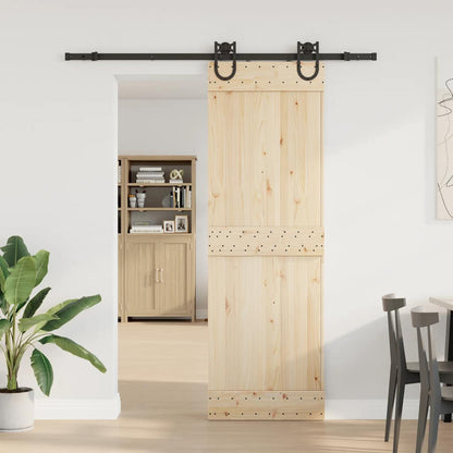vidaXL Sliding Door Hardware Kit 183 cm Steel Black