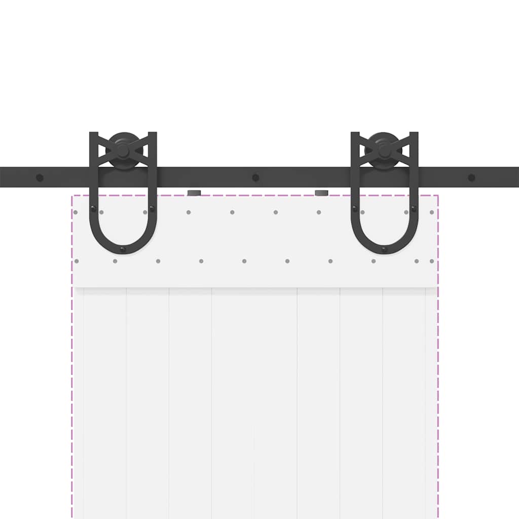vidaXL Sliding Door Hardware Kit 183 cm Steel Black