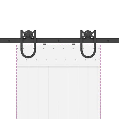vidaXL Sliding Door Hardware Kit 183 cm Steel Black