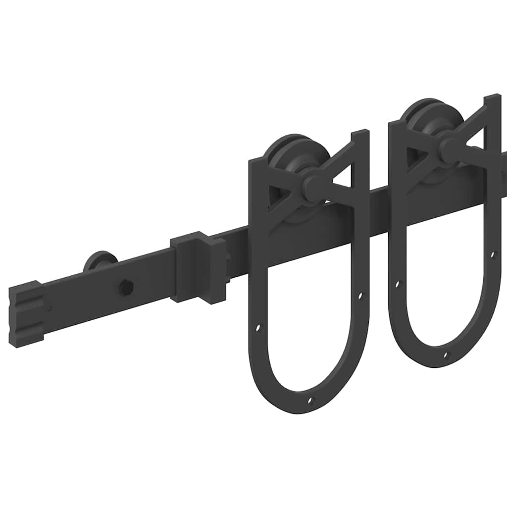 vidaXL Sliding Door Hardware Kit 183 cm Steel Black