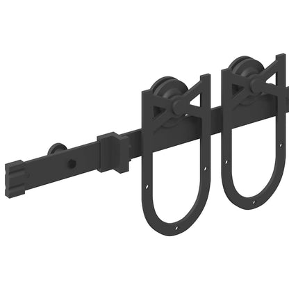 vidaXL Sliding Door Hardware Kit 183 cm Steel Black