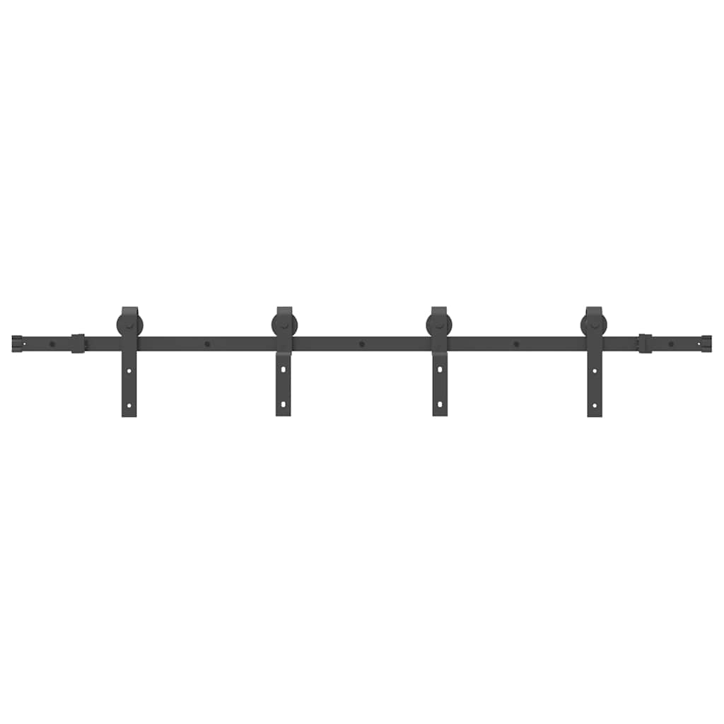 vidaXL Sliding Door Hardware Kit 183 cm Steel Black