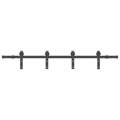 vidaXL Sliding Door Hardware Kit 183 cm Steel Black