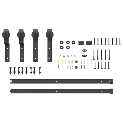 vidaXL Sliding Door Hardware Kit 183 cm Steel Black