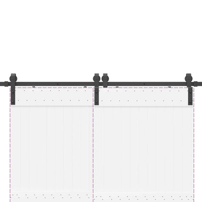 vidaXL Sliding Door Hardware Kit 183 cm Steel Black
