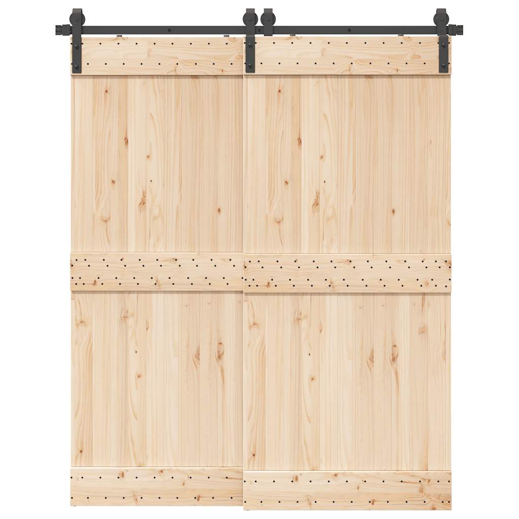 vidaXL Sliding Door Hardware Kit 183 cm Steel Black
